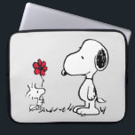 Peanuts | Snoopy & Woodstock Red & Black Laptop Sleeve<br><div class="desc">This cute Peanuts red and black artwork features the Snoopy and Woodstock.</div>