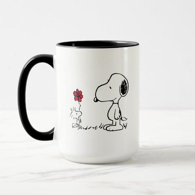 Peanuts | Snoopy & Woodstock Red & Black Mug (Left)