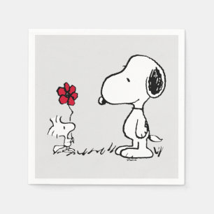 Peanuts Snoopy & Woodstock Red & Black Napkin