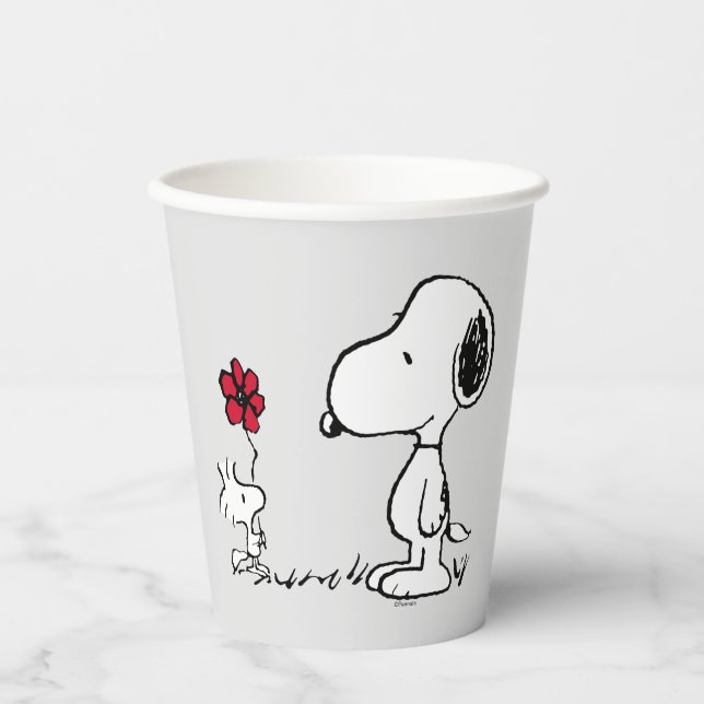 Peanuts | Snoopy & Woodstock Red & Black Paper Cups (Front)