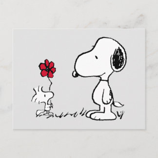 Peanuts | Snoopy & Woodstock Red & Black Postcard