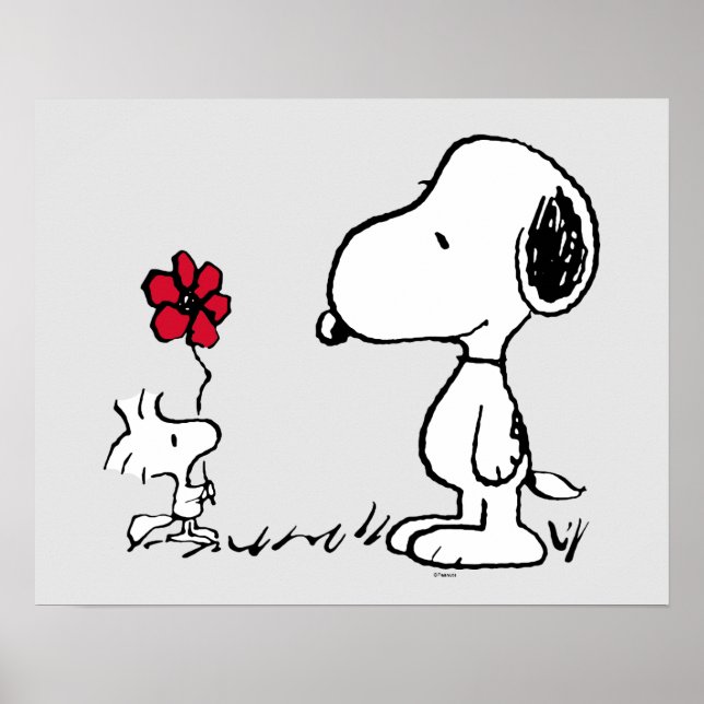 Peanuts | Snoopy & Woodstock Red & Black Poster (Front)