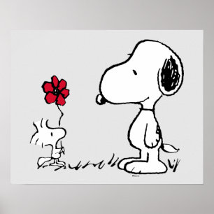 Peanuts   Snoopy & Woodstock Red & Black Poster