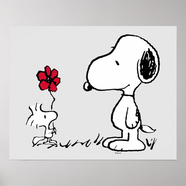 Peanuts | Snoopy & Woodstock Red & Black Poster (Front)