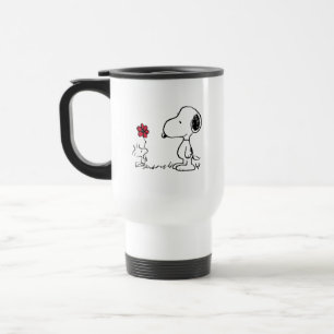 Peanuts   Snoopy & Woodstock Red & Black Travel Mug