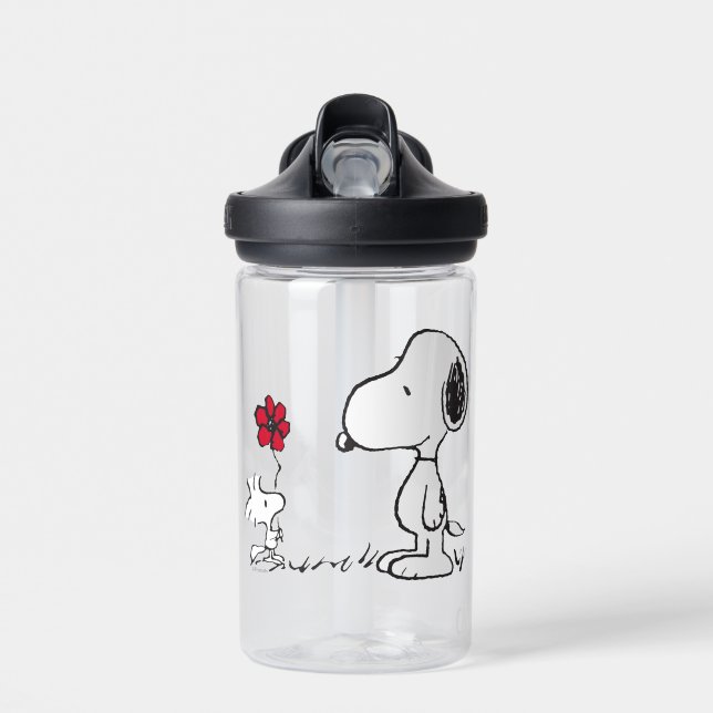 Peanuts | Snoopy & Woodstock Red & Black Water Bottle (Front)
