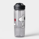 Peanuts | Snoopy & Woodstock Red & Black Water Bottle<br><div class="desc">This cute Peanuts red and black artwork features the Snoopy and Woodstock.</div>