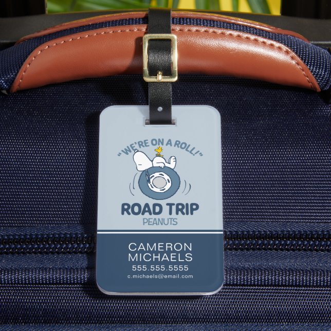 Peanuts | Snoopy & Woodstock Road Trip Luggage Tag (Front Insitu 2)