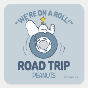 Peanuts   Snoopy & Woodstock Road Trip Square Sticker