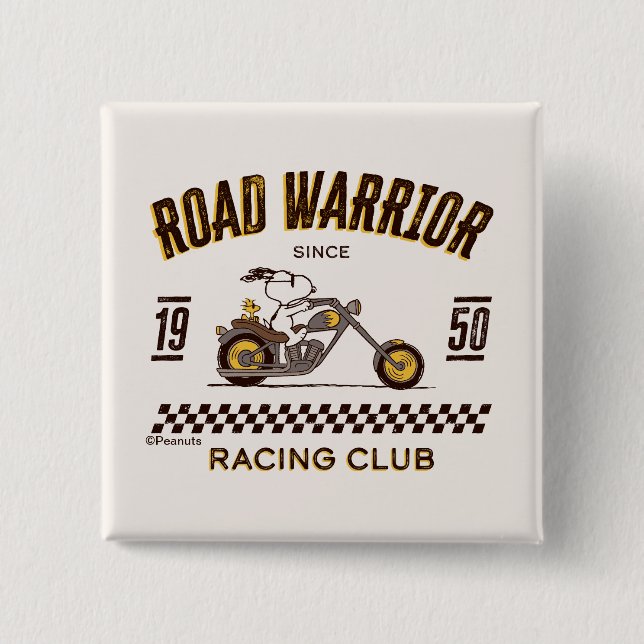 Peanuts | Snoopy & Woodstock Road Warriors 15 Cm Square Badge (Front)