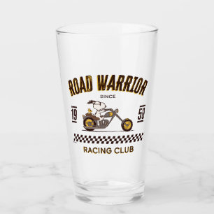 Peanuts Snoopy & Woodstock Road Warriors Glass