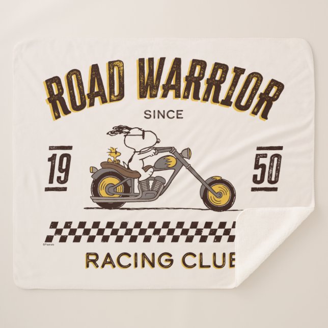 Peanuts | Snoopy & Woodstock Road Warriors Sherpa Blanket (Front (Horizontal))