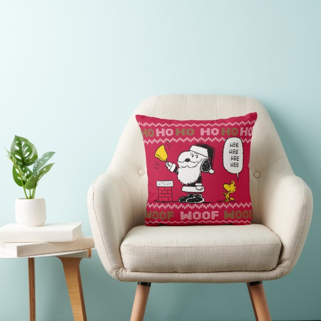 Peanuts | Snoopy & Woodstock Santa Bell Ringer Cushion (Chair)