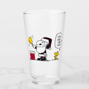 Peanuts Snoopy & Woodstock Santa Bell Ringer Glass