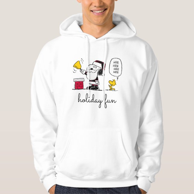 Peanuts | Snoopy & Woodstock Santa Bell Ringer Hoodie (Front)