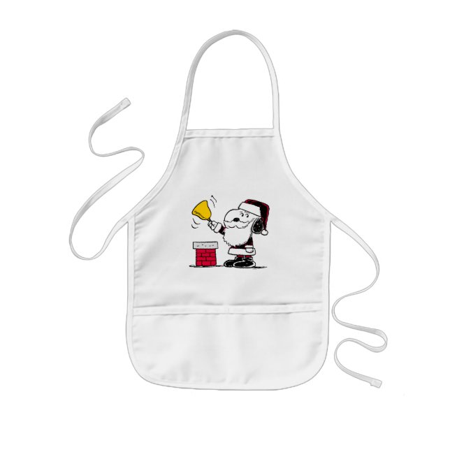 Peanuts | Snoopy & Woodstock Santa Bell Ringer Kids Apron (Front)