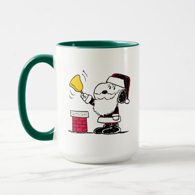 Peanuts | Snoopy & Woodstock Santa Bell Ringer Mug (Left)