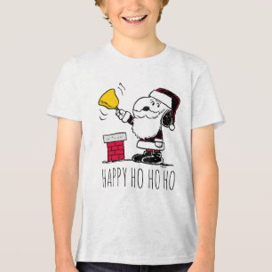 Peanuts   Snoopy & Woodstock Santa Bell Ringer Tri-Blend Shirt