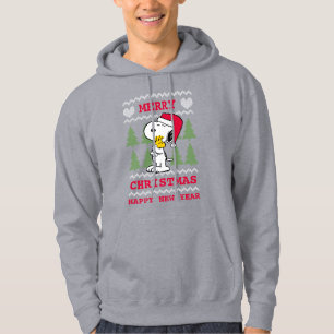 Peanuts   Snoopy & Woodstock Santa Claus Hug Hoodie
