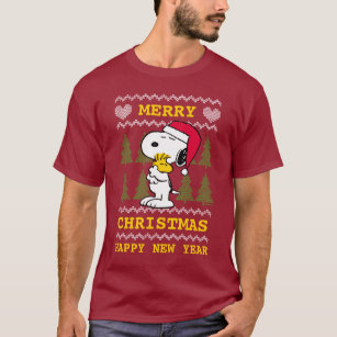 Peanuts   Snoopy & Woodstock Santa Claus Hug T-Shirt