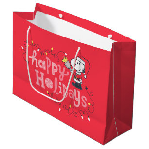 Peanuts   Snoopy & Woodstock Santa Claus Large Gift Bag