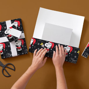 Peanuts   Snoopy & Woodstock Santa Claus Wrapping Paper