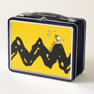 Peanuts Snoopy & Woodstock Scout Troop Hike Metal Lunch Box