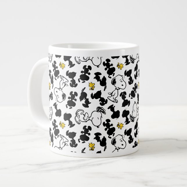 Peanuts |  Snoopy & Woodstock Shadow Pattern Large Coffee Mug (Front Left)