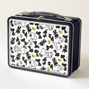 Peanuts    Snoopy & Woodstock Shadow Pattern Metal Lunch Box
