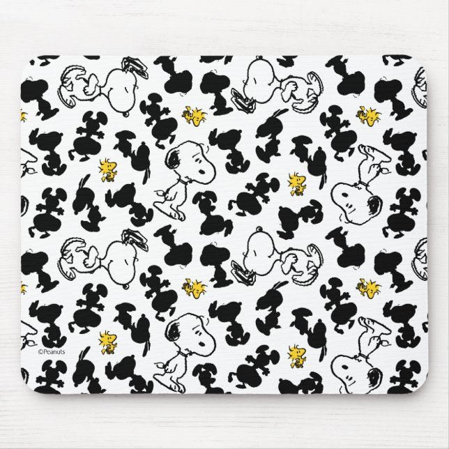 Peanuts |  Snoopy & Woodstock Shadow Pattern Mouse Mat (Front)