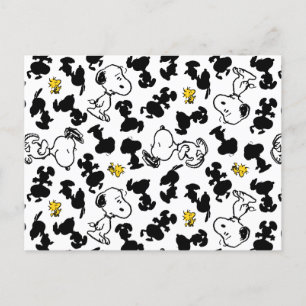 Peanuts Snoopy & Woodstock Shadow Pattern Postcard