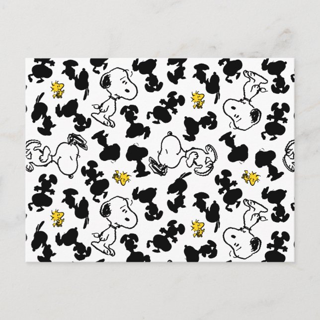 Peanuts |  Snoopy & Woodstock Shadow Pattern Postcard (Front)