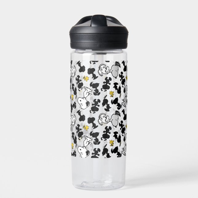 Peanuts |  Snoopy & Woodstock Shadow Pattern Water Bottle (Front)