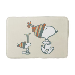 Peanuts   Snoopy & Woodstock Ski Trip Bath Mat