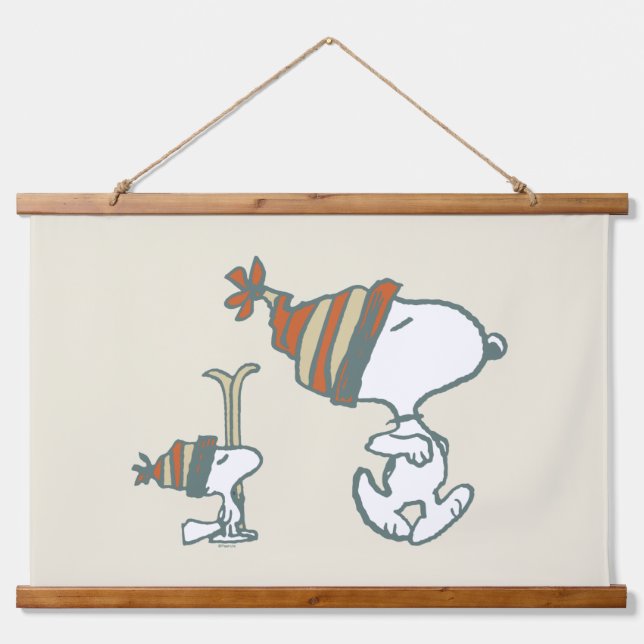 Peanuts | Snoopy & Woodstock Ski Trip Hanging Tapestry (Front)