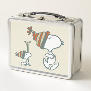 Peanuts Snoopy & Woodstock Ski Trip Metal Lunch Box