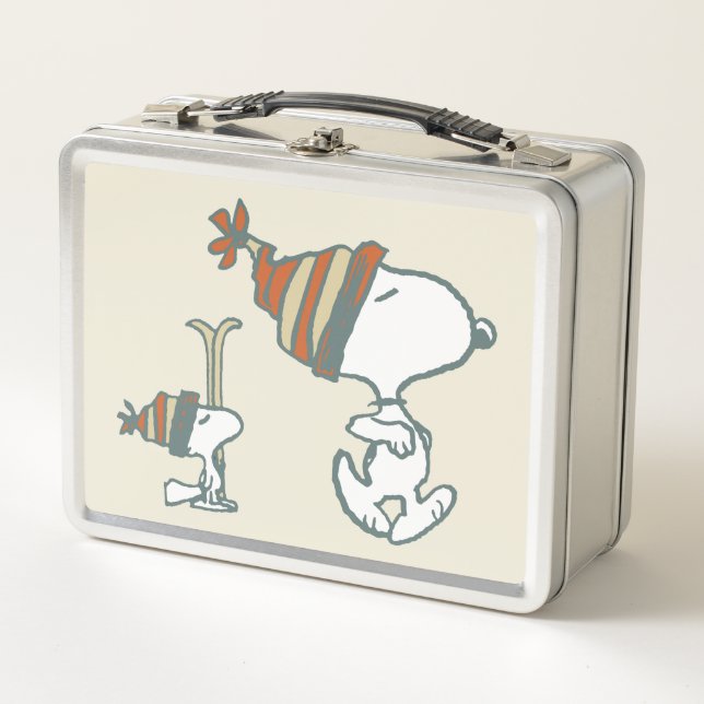 Peanuts | Snoopy & Woodstock Ski Trip Metal Lunch Box (Front)