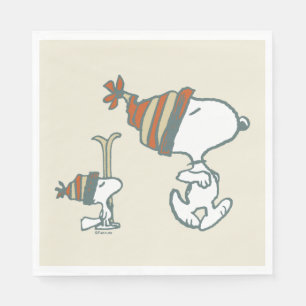 Peanuts Snoopy & Woodstock Ski Trip Napkin