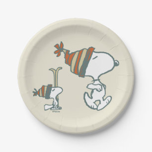 Peanuts   Snoopy & Woodstock Ski Trip Paper Plate