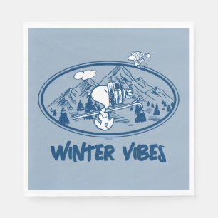 Peanuts   Snoopy & Woodstock Skiing Napkin