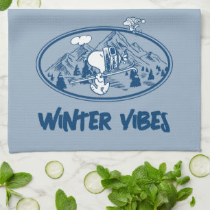 Peanuts   Snoopy & Woodstock Skiing Tea Towel