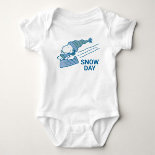 Peanuts   Snoopy & Woodstock Sledding Baby Bodysuit