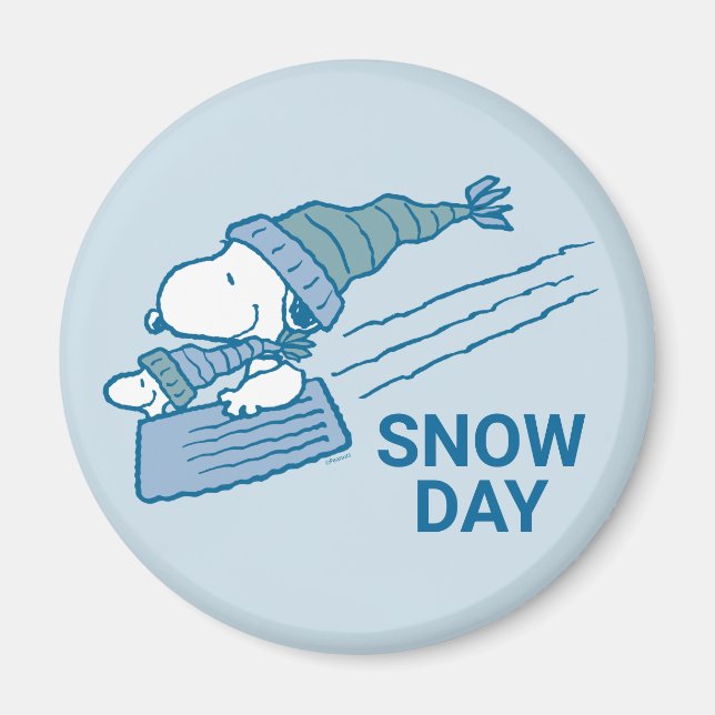 Peanuts | Snoopy & Woodstock Sledding Magnet (Front)