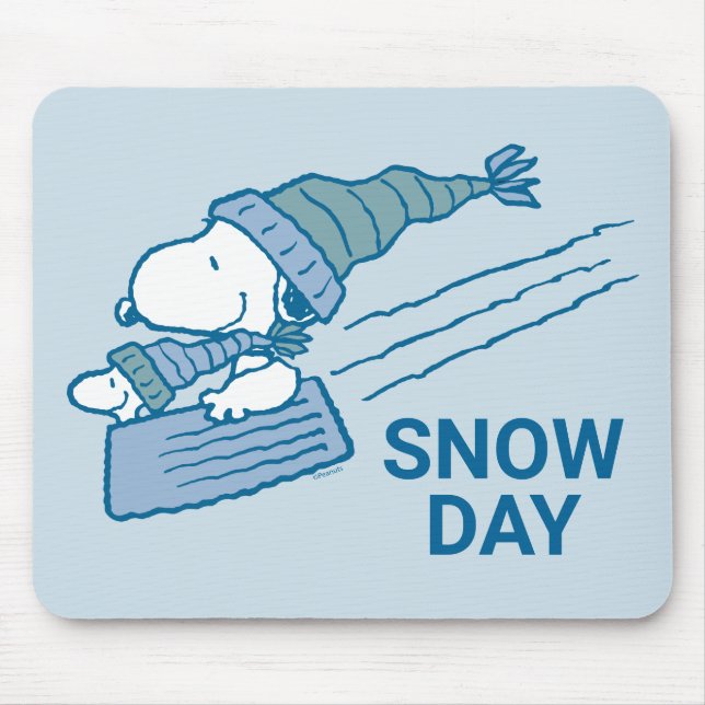 Peanuts | Snoopy & Woodstock Sledding Mouse Mat (Front)