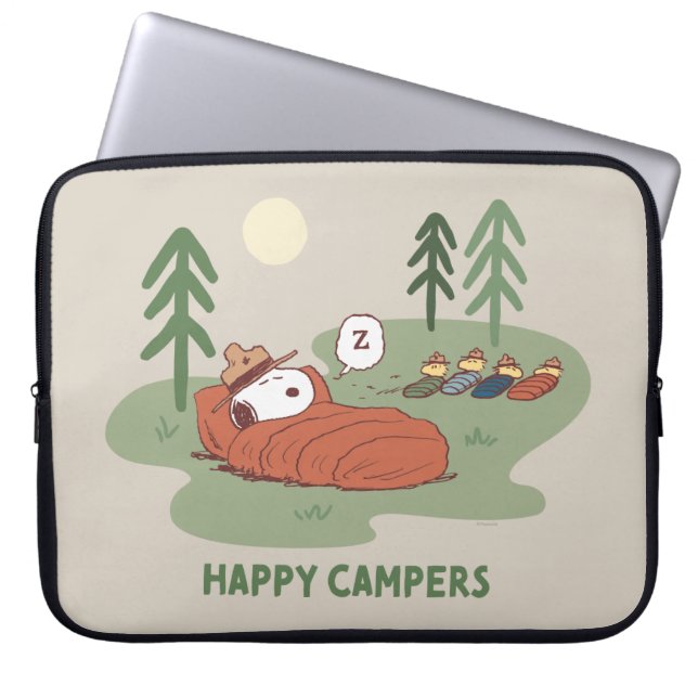 Peanuts | Snoopy & Woodstock Sleeping Campers Laptop Sleeve (Front)