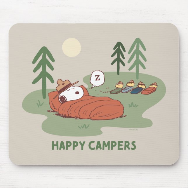 Peanuts | Snoopy & Woodstock Sleeping Campers Mouse Mat (Front)