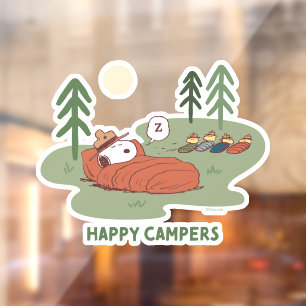 Peanuts   Snoopy & Woodstock Sleeping Campers Window Cling