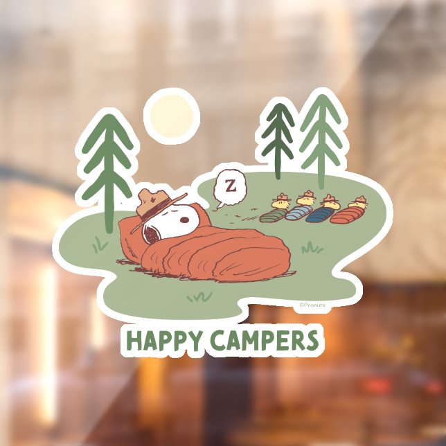 Peanuts | Snoopy & Woodstock Sleeping Campers Window Cling (Sheet 2)