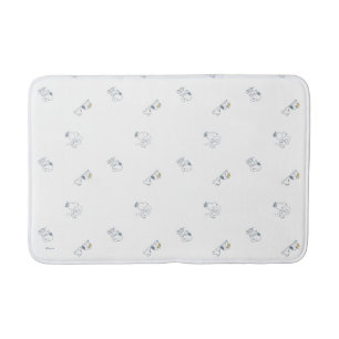 Peanuts   Snoopy & Woodstock Soft Grey Pattern Bath Mat