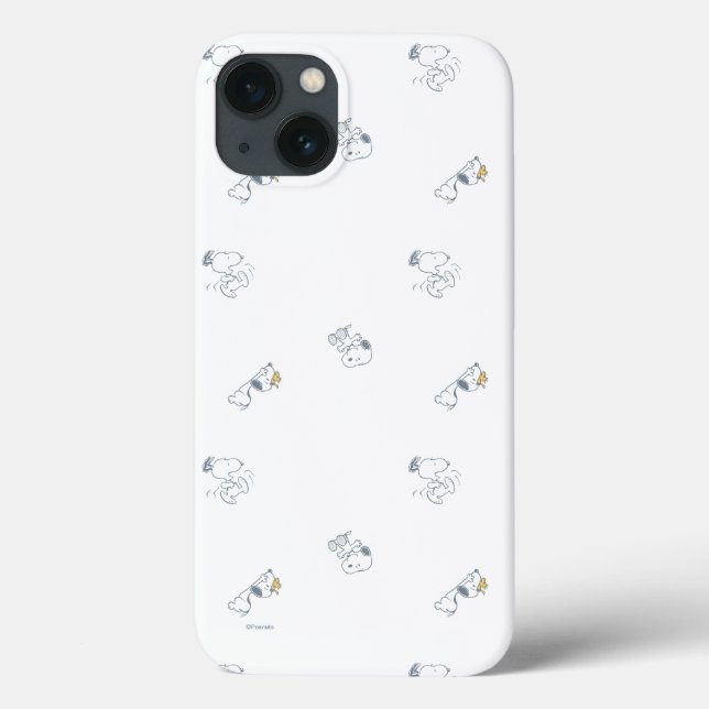 Peanuts | Snoopy & Woodstock Soft Grey Pattern Case-Mate iPhone Case (Back)